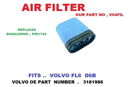 Volvo Air Filter Our Part Number Vo4fil Trucks N Parts Manchester