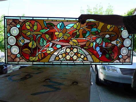One of the 17 stained glass windows that have been restored in the