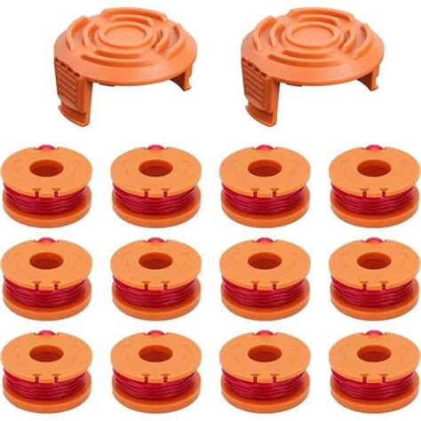 Lot de 14 bobines de fil de rechange pour débroussailleuse Worx WA0010