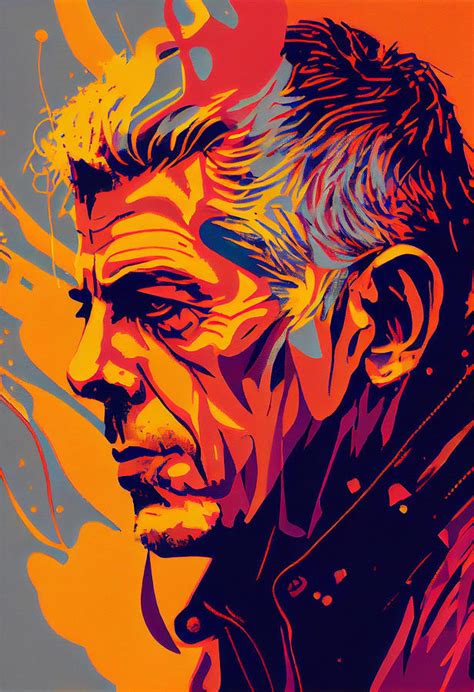 Anthony Bourdain Oil Painting Pop Art By Asar Studios Painting By