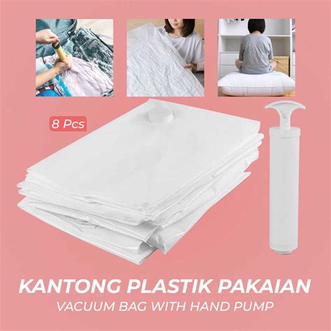 Jual Taffpack Kantong Plastik Pakaian Vacuum Bag Pcs With Hand