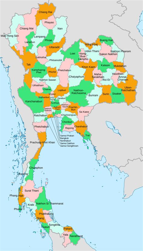Templat:Provinces of Thailand Image Map - Wikipedia bahasa Indonesia