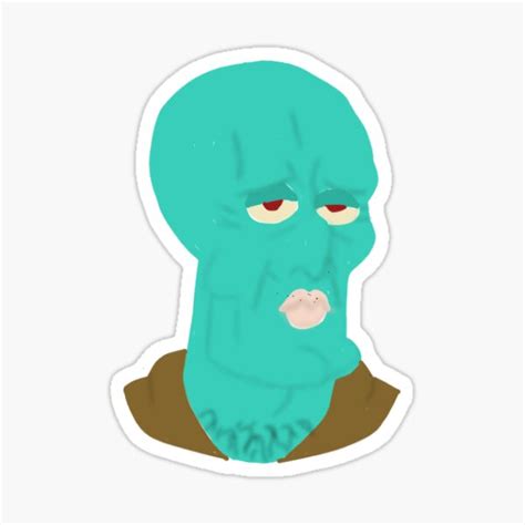 Handsome Squidward Sticker For Sale By Vpittore Redbubble