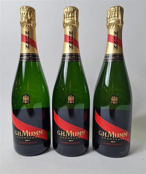 Lot Three Mumm G H Mumm Champagne Brut Cordon Rouge Ml