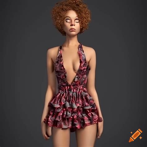 Hyper Realistic 3d Rendering Of A Printed Playsuit On Craiyon