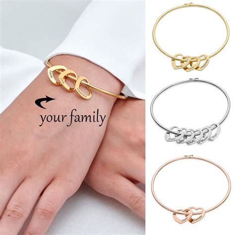 Bracelet Breloques Coeur Personnalis Pour Femme Bracelets En Acier