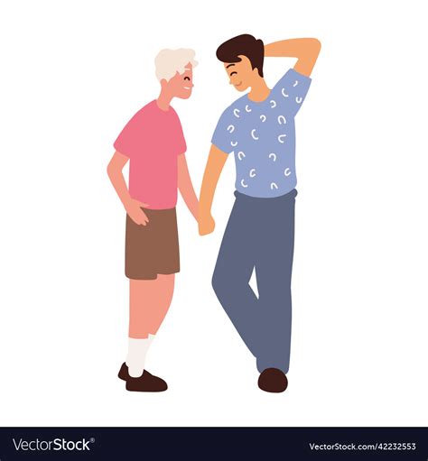 Gay Couple Holding Hands Royalty Free Vector Image