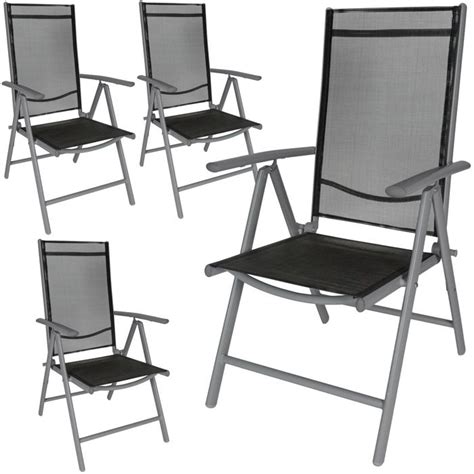 TECTAKE Lot De 4 Chaises De Jardin Pliantes MARILENA Avec Tissu