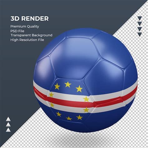 Premium PSD Soccer Ball Cape Verde Flag Realistic 3d Rendering Right View