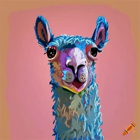 A Funny Crazy Spitting Llama Comic Style Simplified On Craiyon