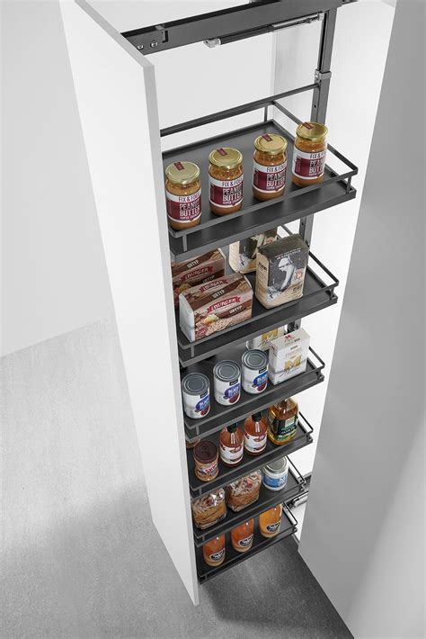 Tall Larder Unit Soft Close Pull Out Basket Kitchen Storage Rack