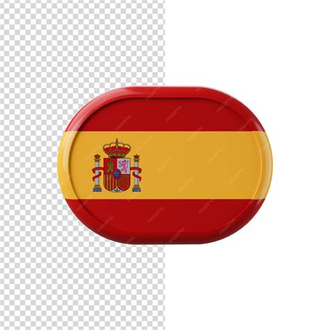 Bandera De España 3d Símbolo De La Bandera De España Ilustración 3d De