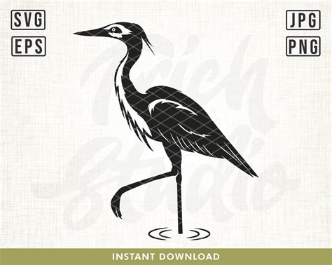 Great Blue Heron Svg File Cutting Bird Svg Blue Heron Bird Etsy