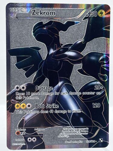 Zekrom Black White Holo Full Art Vintage Pokemon Tcg Card Ebay