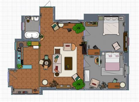 Friends apartment floor plan | Apartment floor plan, Friends apartment, Floor planner