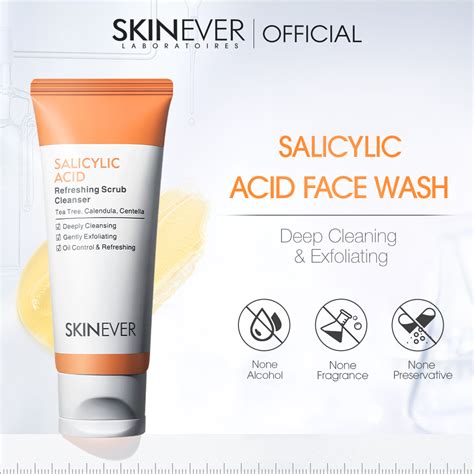 Skinever Salicylic Acid Refreshing Facial Scrub Cleanser Deep Cleaning