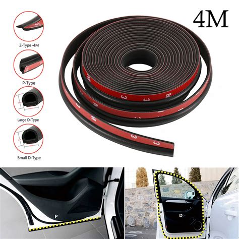 4m Car Seal Strip Edge Trim Weatherstrip Rubber Sealing Strip Sound