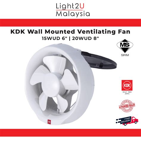 KDK 15WUD 6 Inch 20WUD 8 Inch Glass Mounted Ventilating Fan Exhaust