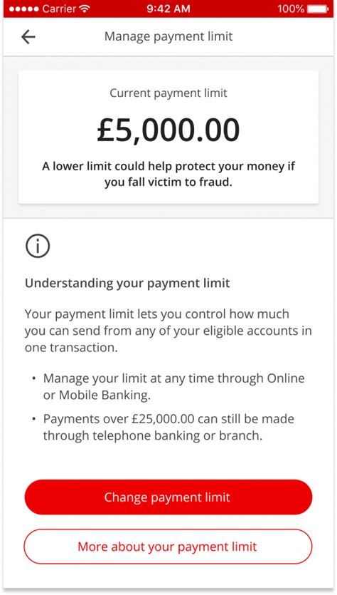 manage payment limit santander uk