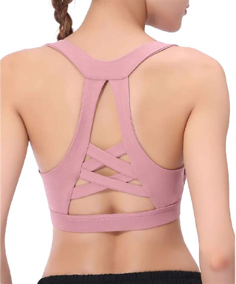 Cwang Sport BH Damen Yoga BH mit Polstern Kreuz Rücken Sport Bustier