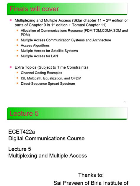 Ecet422a Multiplexing And Multiple Access Pdf