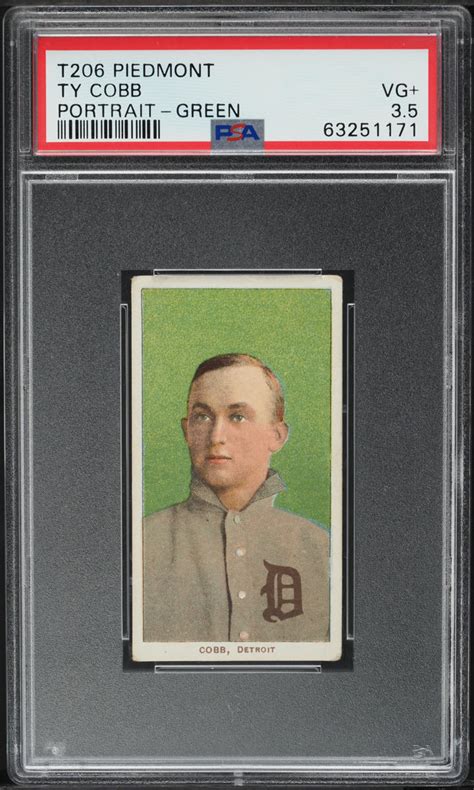 1909 11 T206 Ty Cobb GREEN PORTRAIT PSA 3 5 VG PWCC A