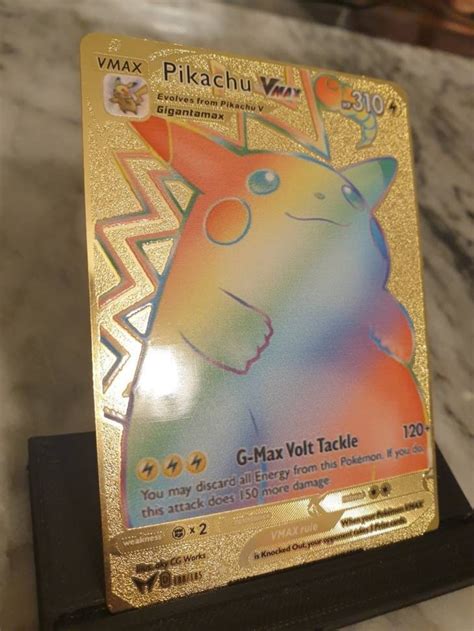 Gold Pikachu Vmax Rainbow Pokemon Card Hyper Rare V Etsy Canada