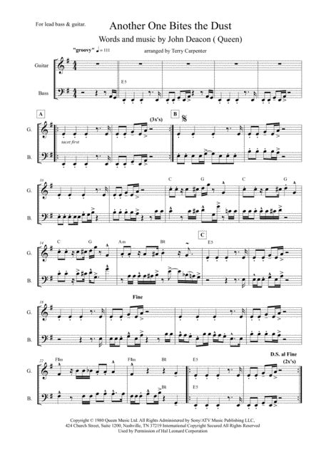 Another One Bites The Dust By Queen String Duet Digital Sheet Music