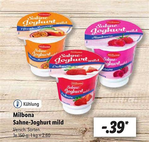 Milbona Sahne Joghurt Mild Angebot Bei Lidl Prospekte De