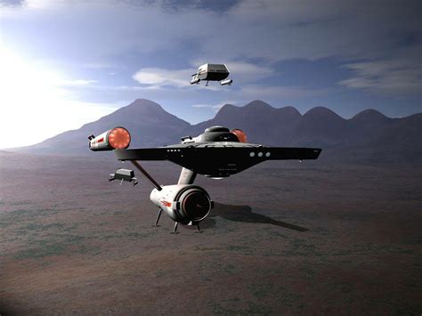 Interesting Concept Of The Enterprise Landed Star Trek Starships Star Trek Ships Star Trek