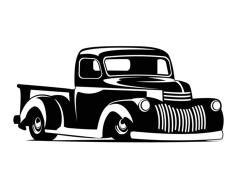 Classic Panel Truck Silhouette Shown White Background Isolated Vector Best Vector De Stock Por