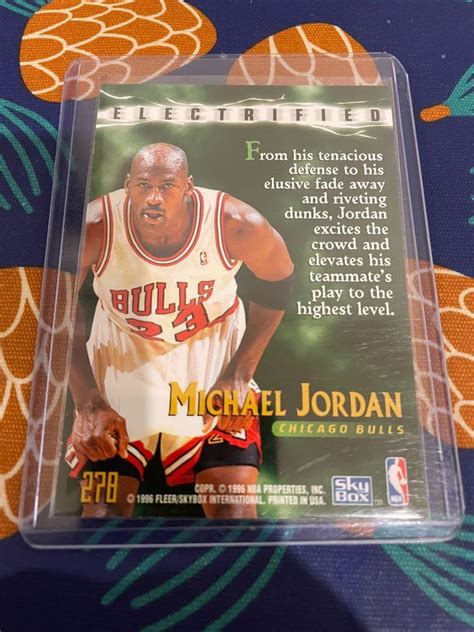 Michael Jordan 1996 Fleer Skybox Electrified Card 278 Chicago Bulls