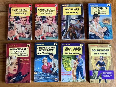 A complete set of the 14 Pan paperback editions of the James Bond
