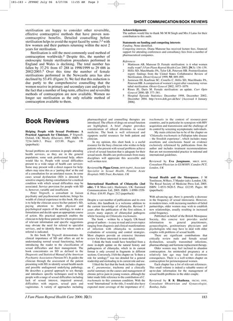 Book Reviews Bmj Sexual And Reproductive Health