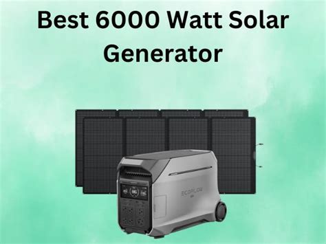 watt solar generator