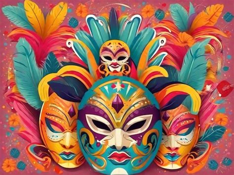 Premium AI Image | carnival masks