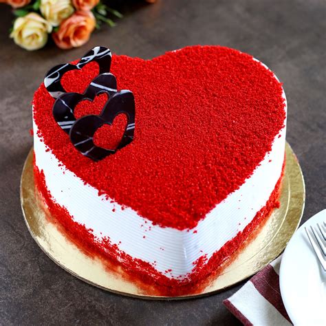 Red Velvet Heart Shape Cake Delivery Online Gogift