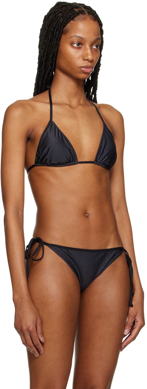 Ganni Black Halter Bikini Top Ganni