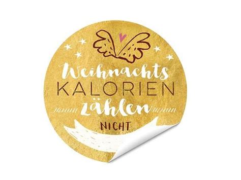 12 Aufkleber Weihnachts Kalorien zählen nicht GOLD Etsy de