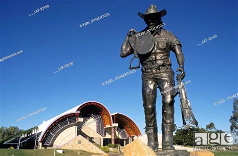 Statue of a stockman outside the Australian Stockman's Hall of Fame museum, Stock Photo, Picture ...