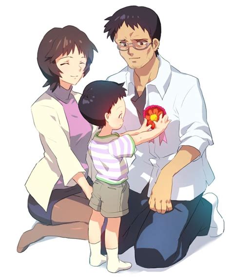 Neon Genesis Evangelion Shinji Ikari Yui Ikari Thank You Dad And