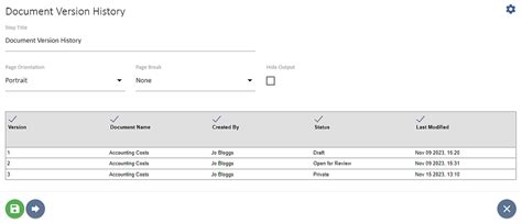 document version history