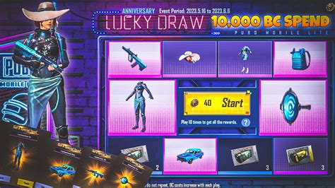 Pubg Lite New Lucky Draw Spin 10 000 BC Spend Pubg Lite New Creat