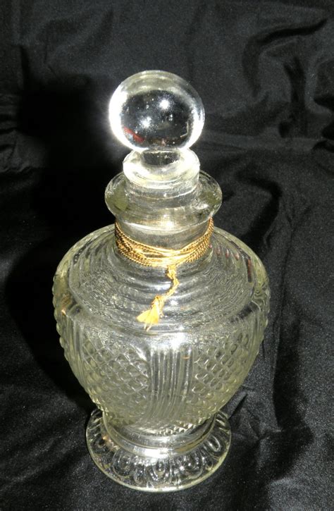 Antique Perfume Bottle Pressed Glass Large 1920s Lovely Perfume Bottles Antique Perfume