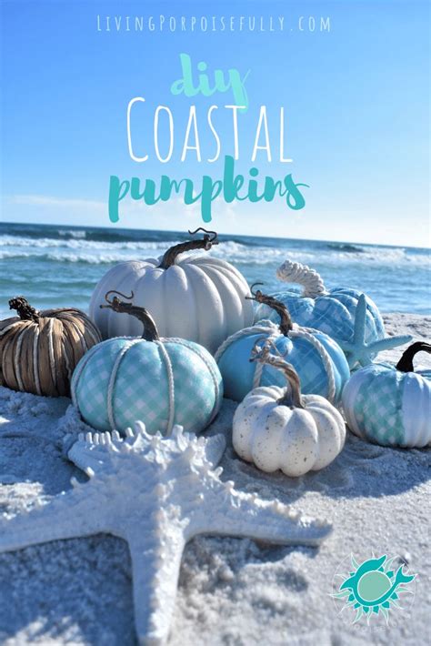 Diy Coastal Aqua Pumpkins Living Porpoisefully Blue Fall Decor