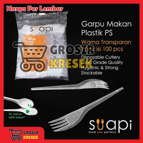 Jual Lbr T Garpu Makan Plastik Ps Suapi Transparan Bening Food