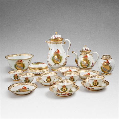 A Rare Meissen Armorial Tea And Coffee Service Made For The Morosini