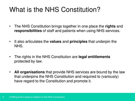 Ppt Fulfilling Albs Duties In Relation To The Nhs Constitution