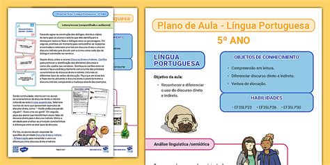 FREE! - Plano de aula 5º ano - Português: Discurso direto e indireto