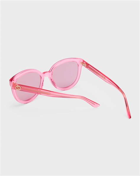 Gucci Gg1315s Mirrored Round Acetate Sunglasses Neiman Marcus